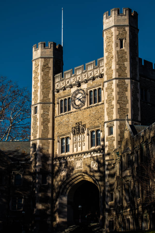 University Building With Castle Design Wallpaper