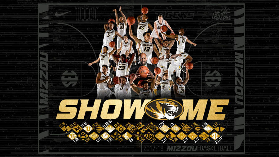 University Of Missouri 2017-18 Ncaa Men’s Basketball Wallpaper