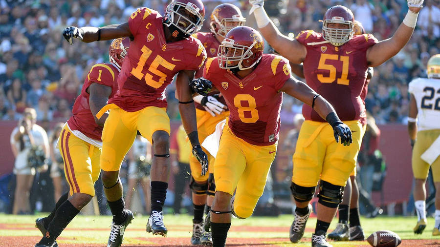 University Of Southern California Trojans Celebrating A Triumph Wallpaper