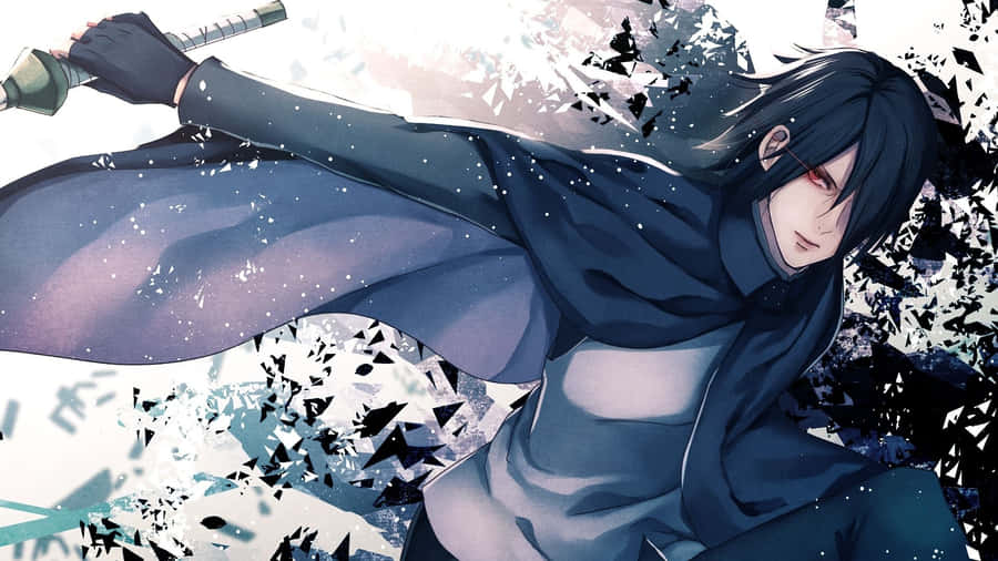 Unleash Power With Blue Sasuke Wallpaper