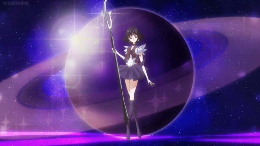 Unleash Sailor Saturn’s Otherworldly Power Wallpaper