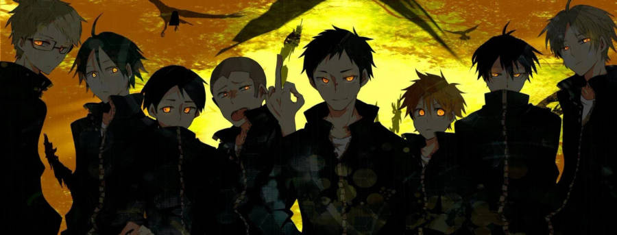 Unleashing The Crow's Gaze - An Orange-eyed Karasuno Display In Haikyuu Aesthetics Wallpaper