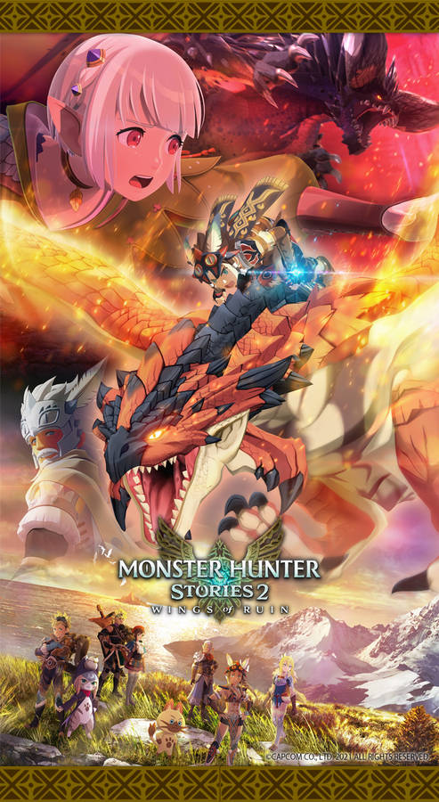 Unlock The Power Of True Gaming Power With The New Monster Hunter Phone. Wallpaper