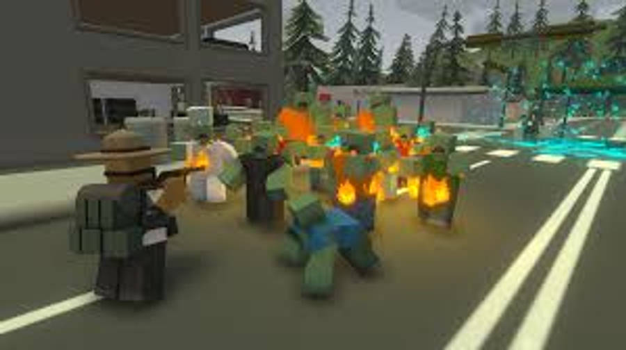 Unturned Video Game Zombie Horde Wallpaper