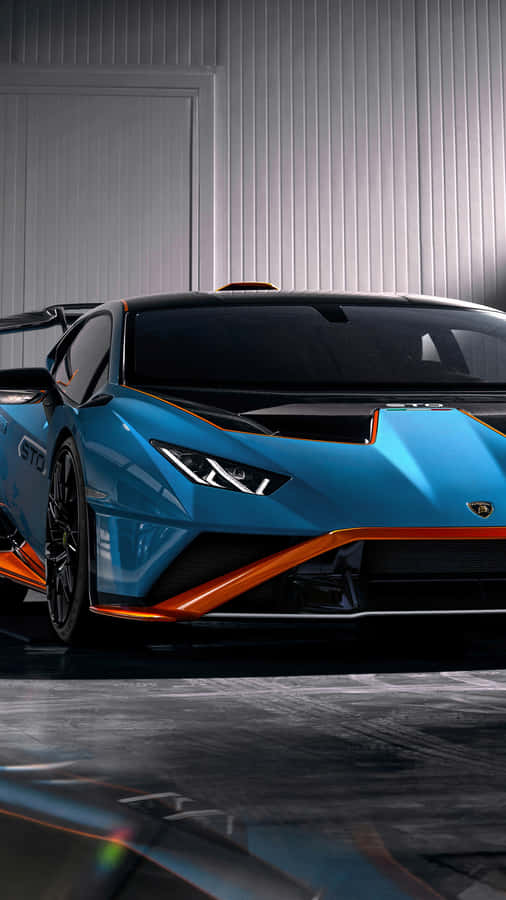 Upgrade Your Phone With This Limited Edition Blue Lamborghini Iphone Wallpaper