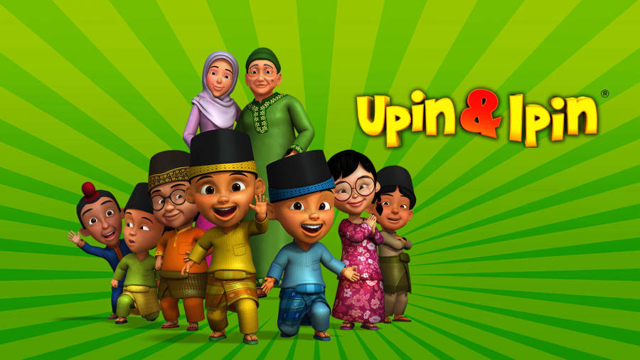 Upin Ipin Characters Full-body Portrait Wallpaper