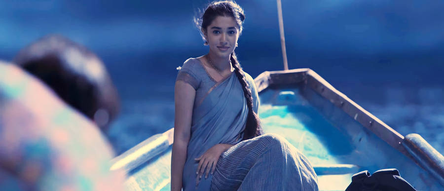 Uppena Sangeetha On Boat Scene Wallpaper