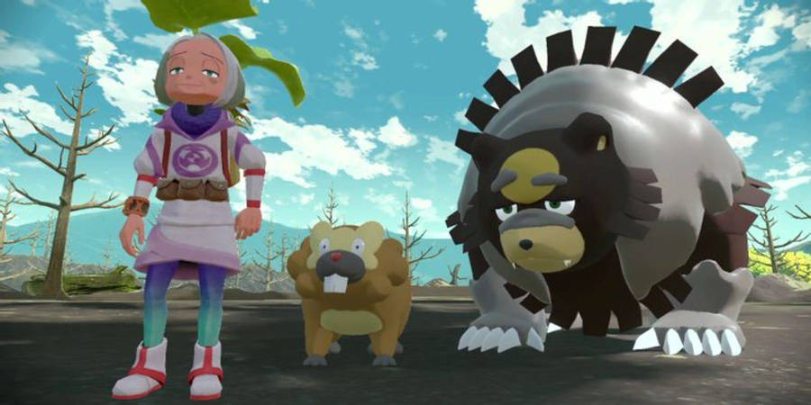 Ursaluna And Bidoof Pokémon Video Game Wallpaper