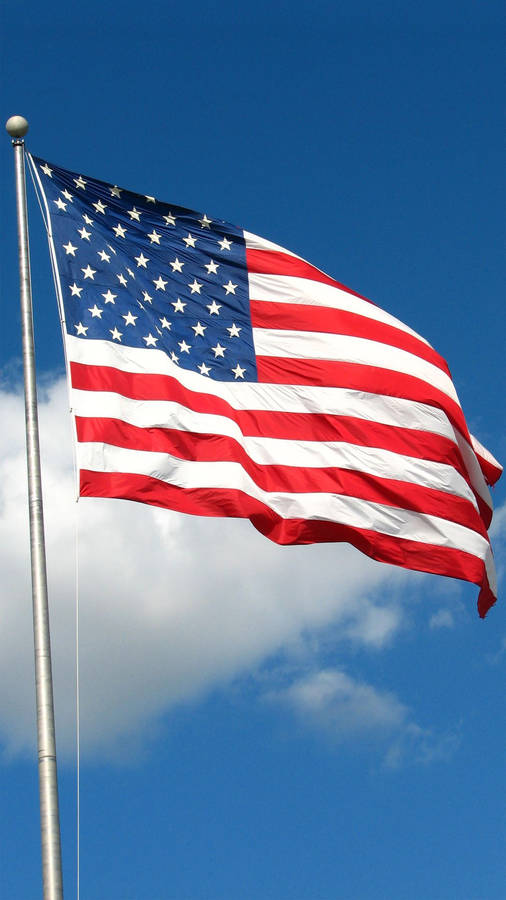 Usa American Flag In Pole Wallpaper