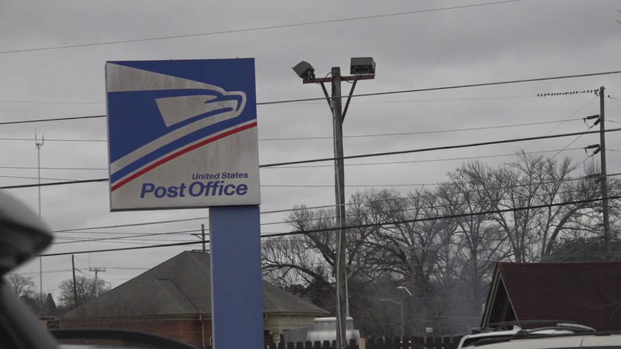 Usps Sign At Post Office Wallpaper