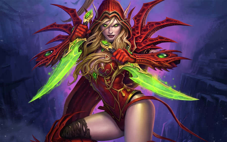 Valeera Sanguinar Purple Aura Hearthstone Desktop Wallpaper