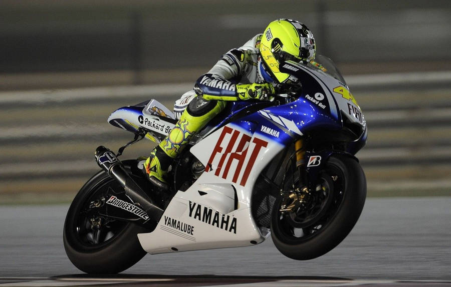 Valentino Rossi Fiat Yamaha Motorcycle Wallpaper