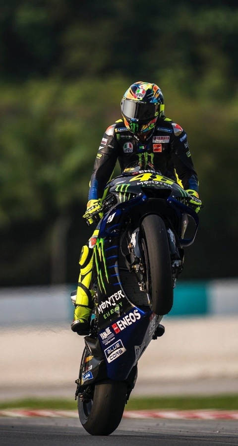 Valentino Rossi Motorcycle Wheelie Wallpaper