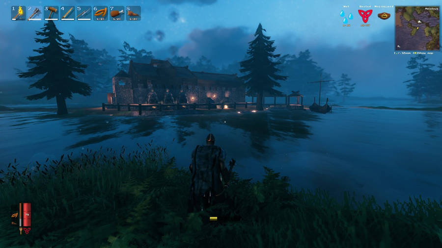 Valheim Lakeside House Wallpaper