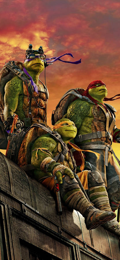 Valiant Ninja Turtle Standing On A Ledge Overlooking The City Wallpaper