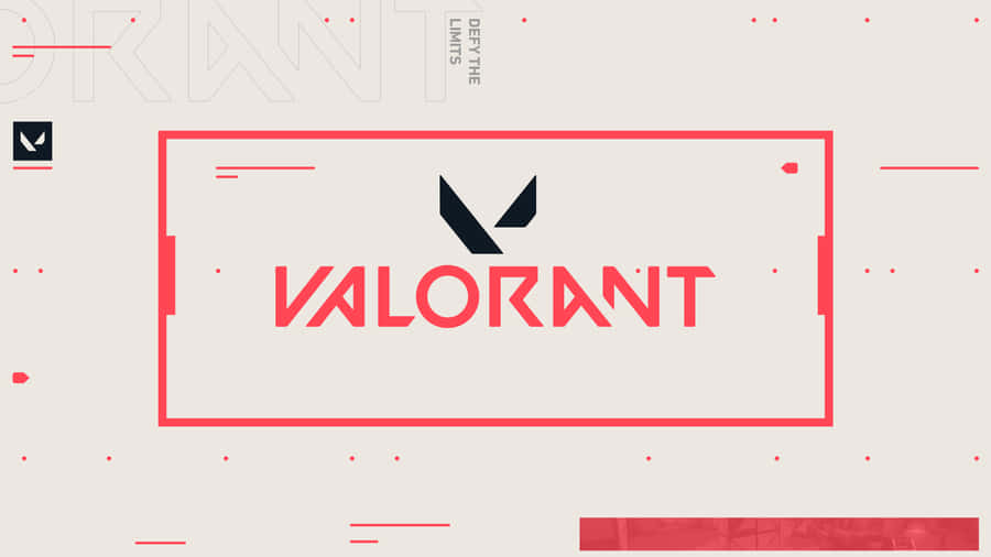 Valorant Desktop Logo In Rectangle Wallpaper