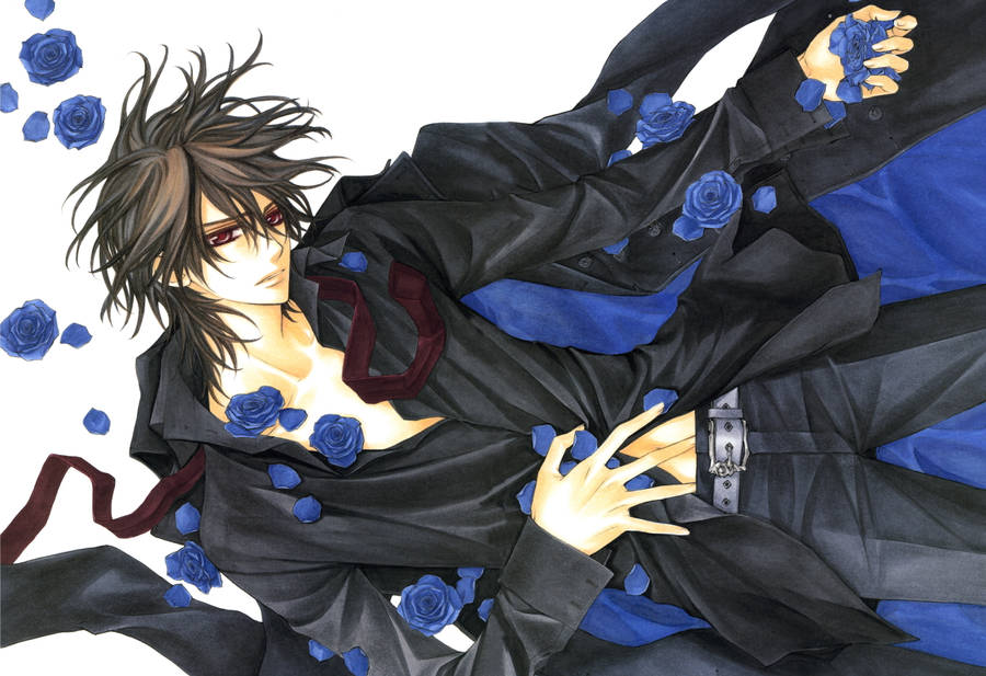 Vampire Knight Kaname Blue Roses Wallpaper