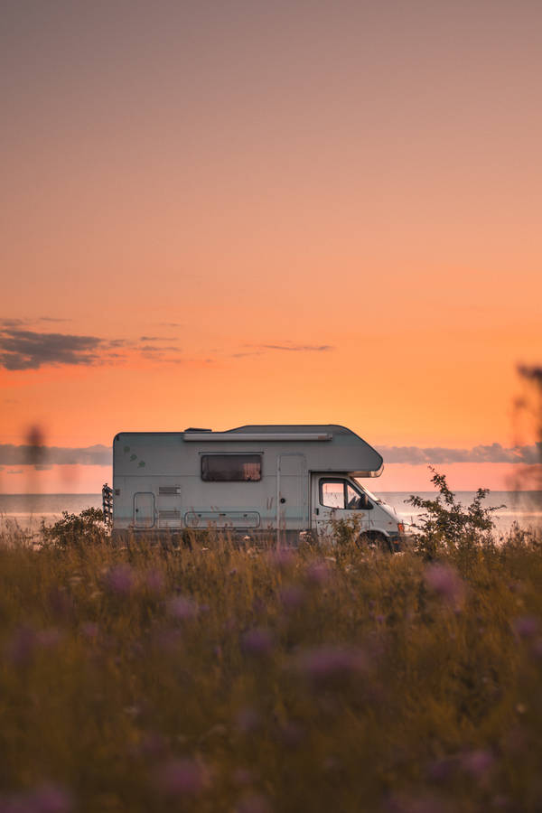 Van, Car, Side View, Sunset, Horizon Wallpaper