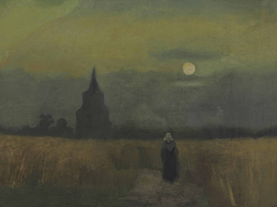 Van Gogh Old Tower At Dusk Wallpaper