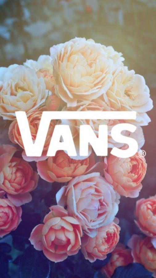 Vans Logo With Aesthetic Flowers Wallpaper