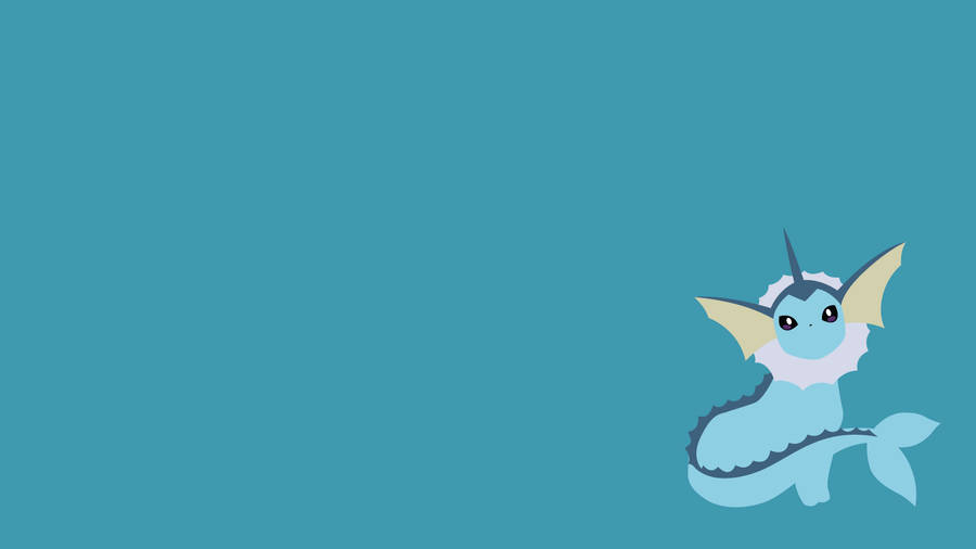 Vaporeon On Teal Green Wallpaper