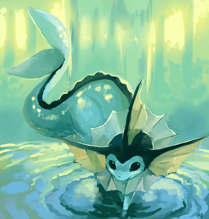 Vaporeon Over Water Wallpaper