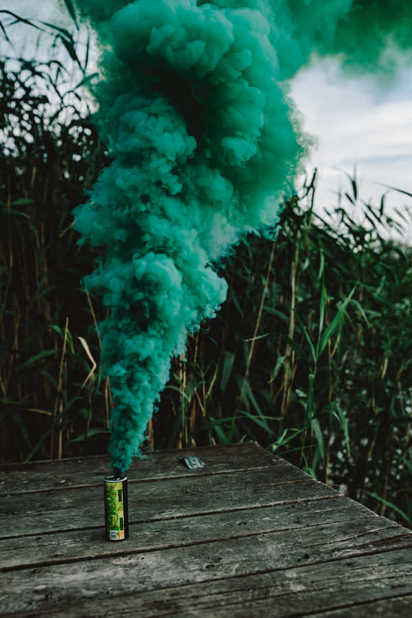 Vaporizing Thick Green Smoke Bomb Wallpaper