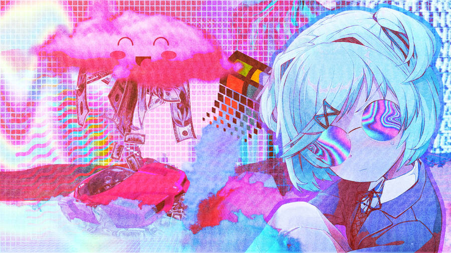 Vaporwave Art Doki Doki Literature Club Wallpaper