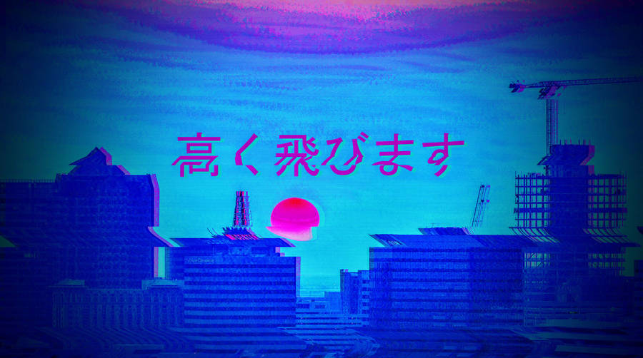 Vaporwave Sunset In Japan Wallpaper