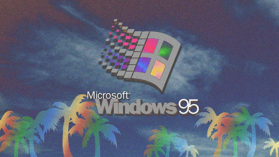 Vaporwave Vibe Windows 95 Wallpaper