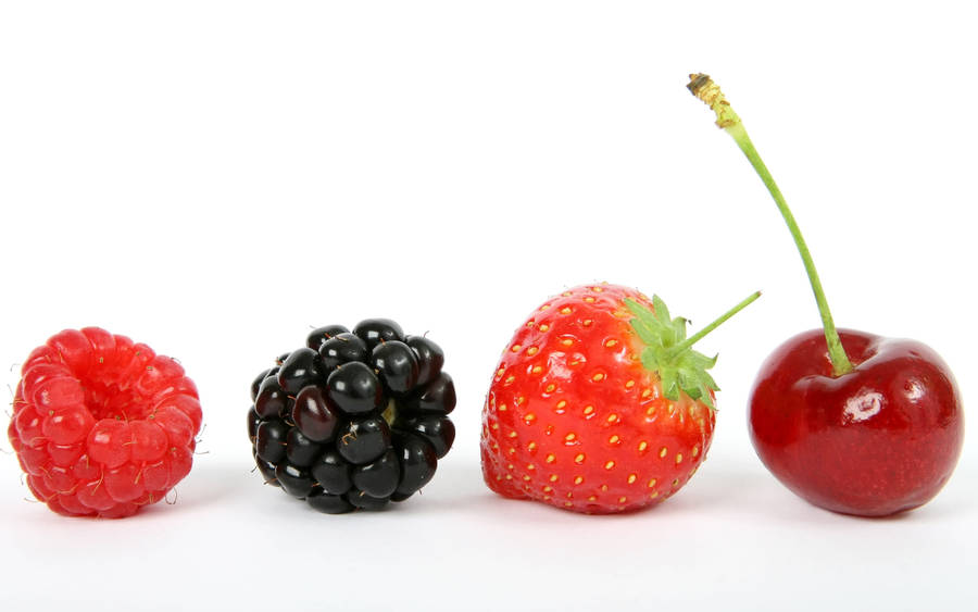 Various Berries In White Wallpaper