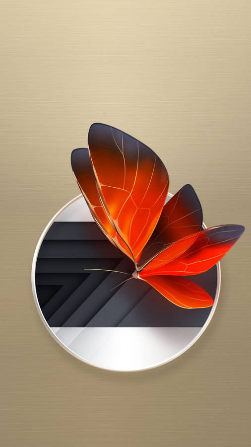 Vector Art Aesthetic Orange Butterfly Wallpaper