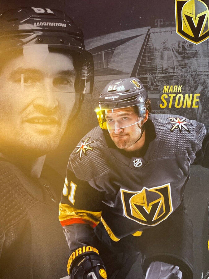 Vegas Golden Knights Hockey Athlete Mark Stone Illustration Wallpaper