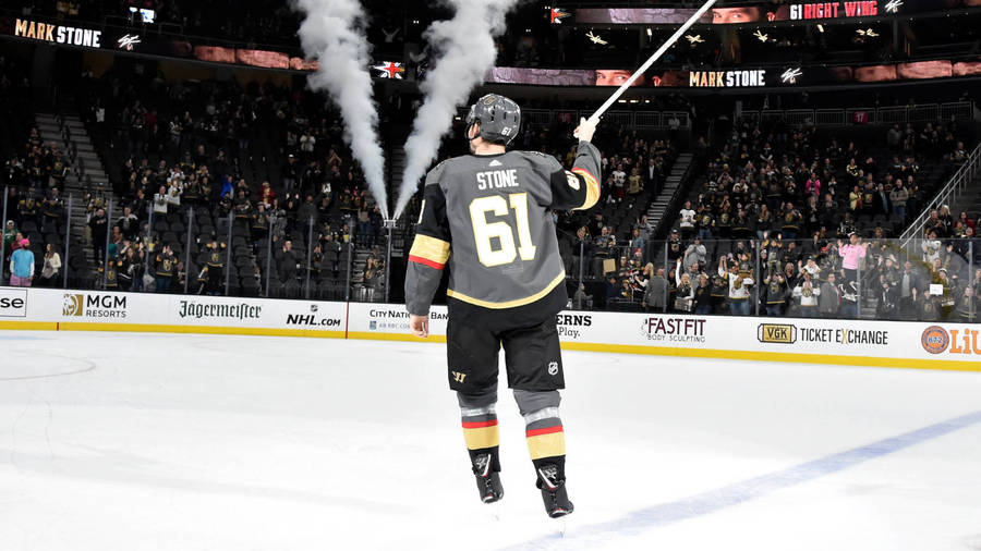 Vegas Golden Knights Player Mark Stone Long Angle Shot Wallpaper