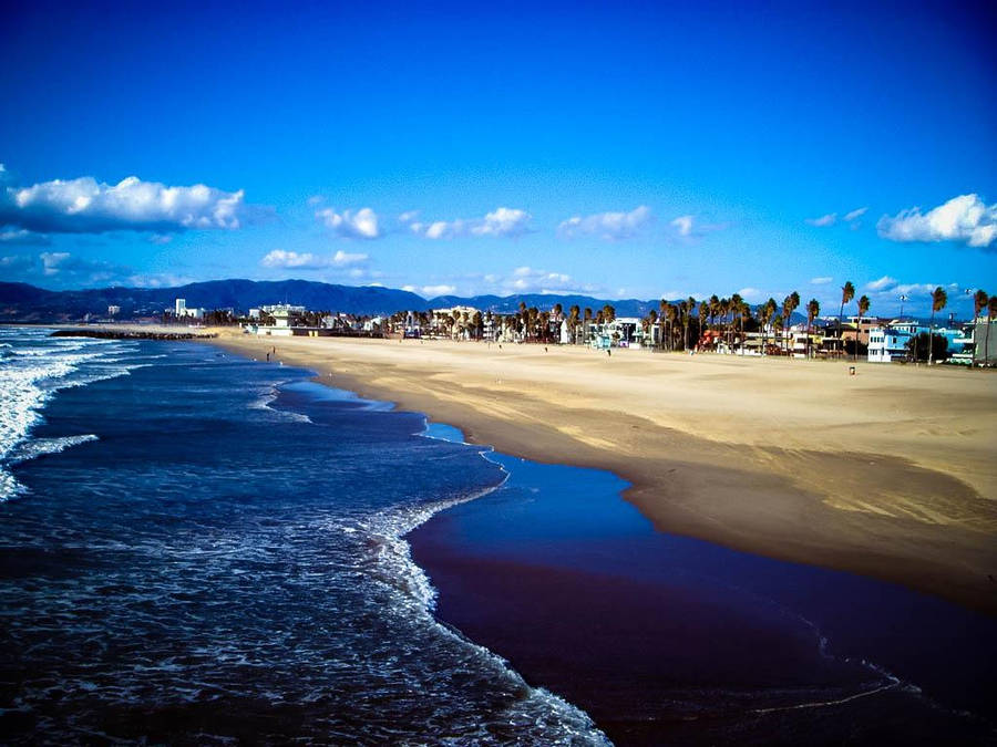 Venice Beach Sea Mountains Wallpaper