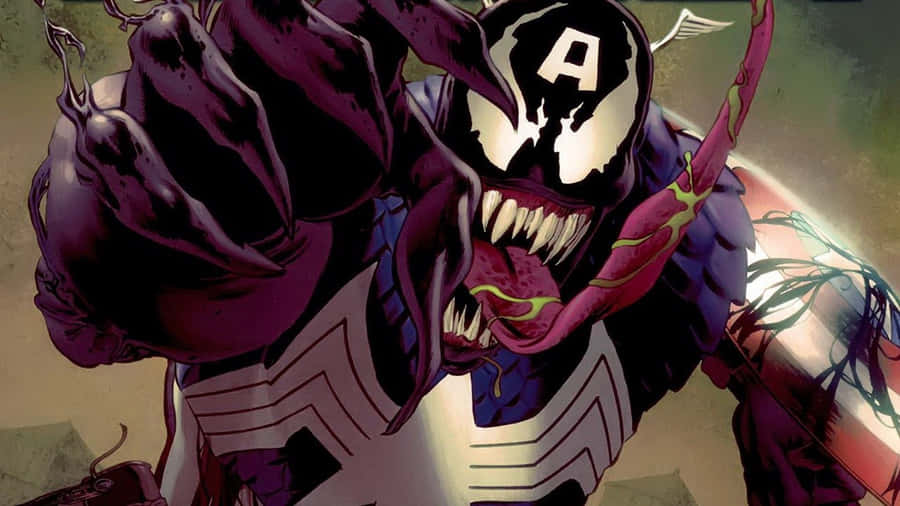 Venom Is Holding An American Flag Wallpaper