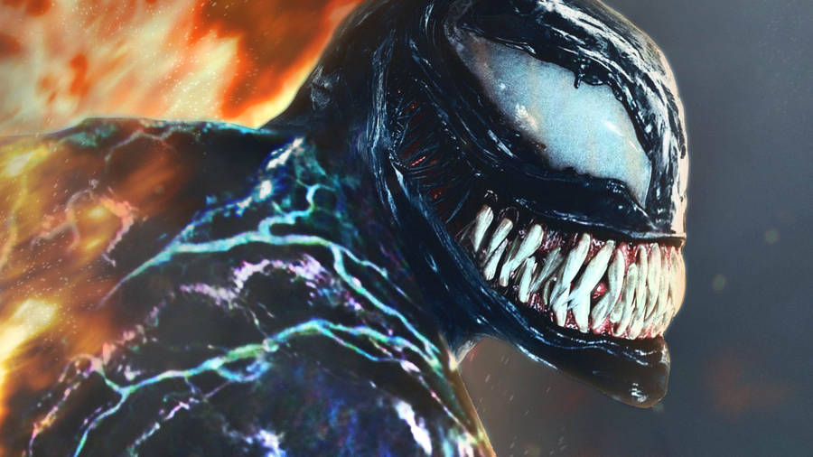 Venom Movie White Jagged Teeth Wallpaper