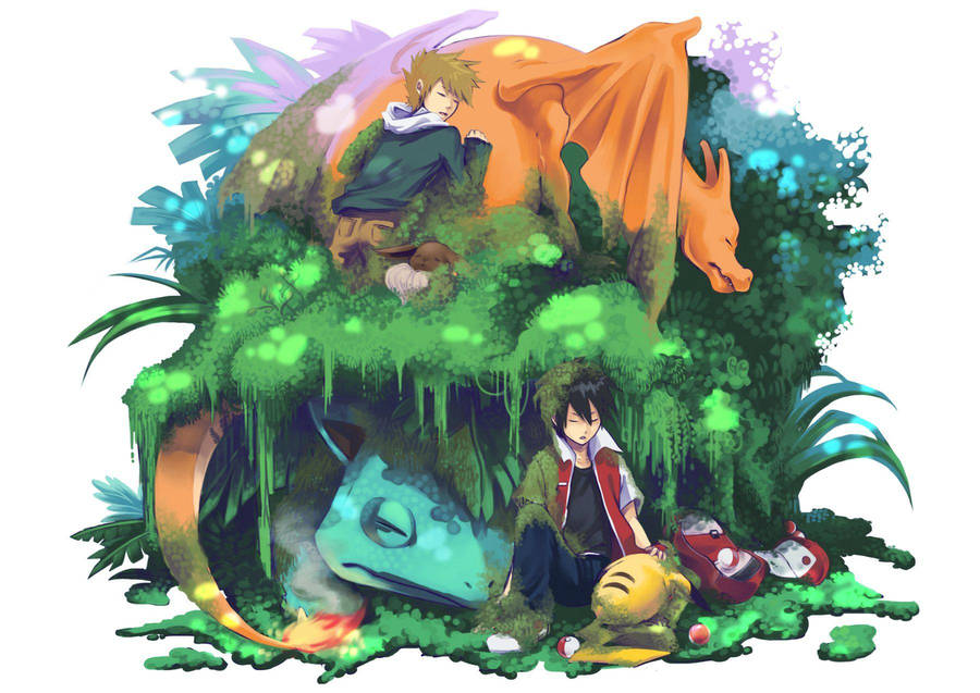 Venusaur And Sleeping Charizard Wallpaper