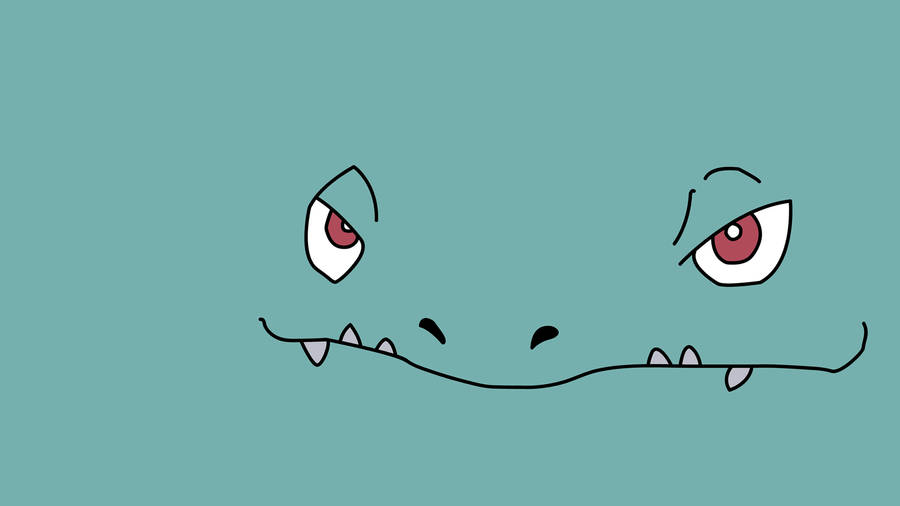 Venusaur Face Blue Background Wallpaper