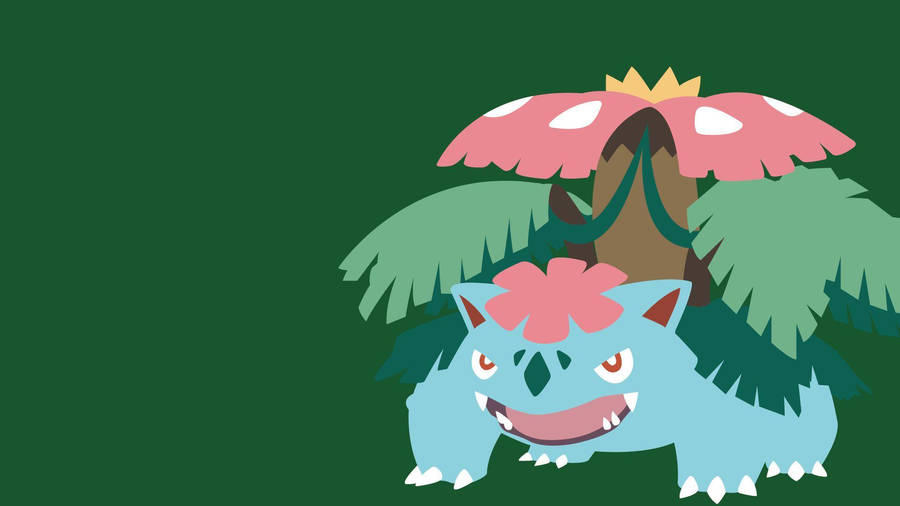 Venusaur Mega Green Background Wallpaper