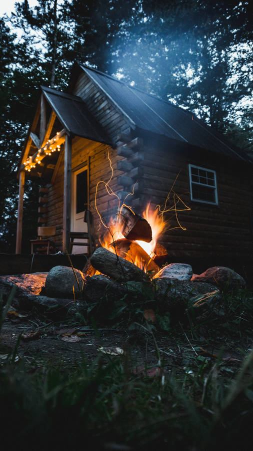 Vermont Forest Campfire Wallpaper