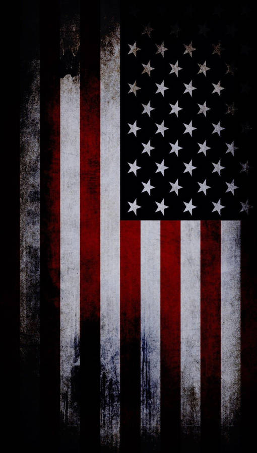 Vertical Dark American Flag Wallpaper