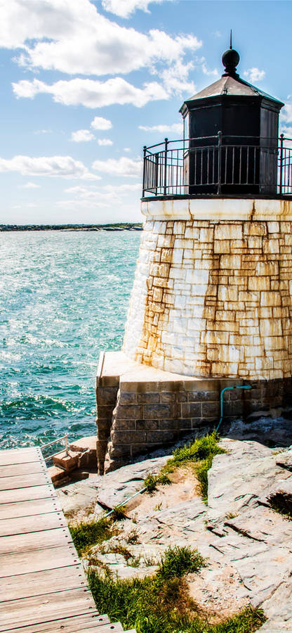 Vertical Photo Of Rhode Island's Lighthouse Wallpaper