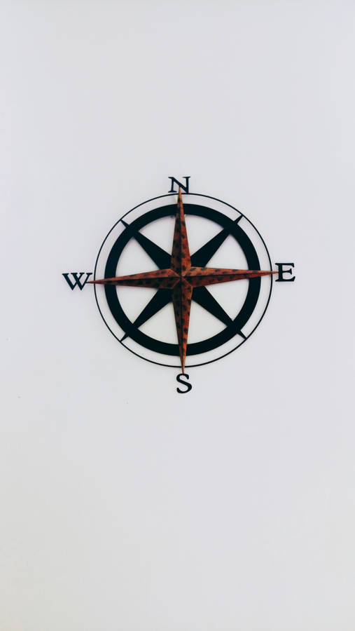 Vertical Red Compass Rose Wallpaper