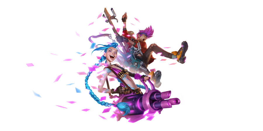 Vi Having Fun With Jinx Desktop Wallpaper