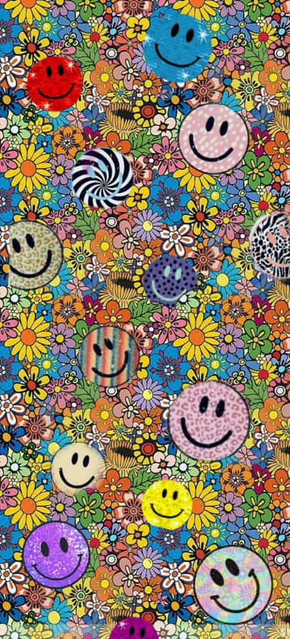 Vibrant Aesthetic Smiley Face Wallpaper