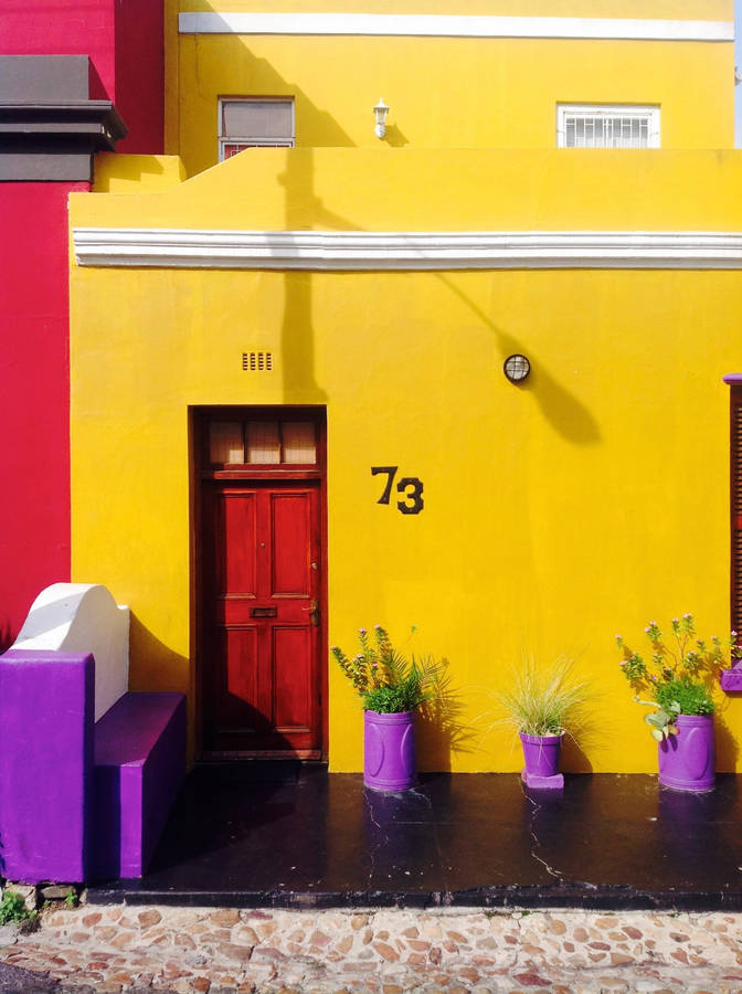 Vibrant And Colorful Houses In Cape Town Wallpaper