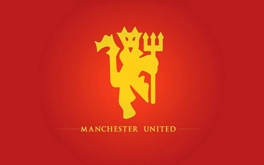 Vibrant And Iconic Manchester United Logo On A Dark Background Wallpaper