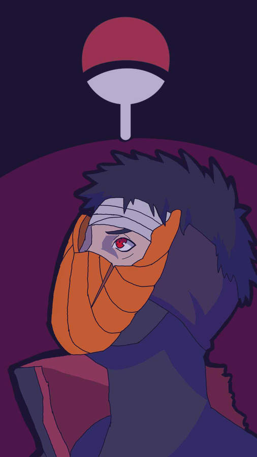 Vibrant Art Obito Phone Wallpaper