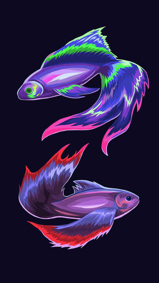 Vibrant_ Betta_ Fish_ Artwork Wallpaper